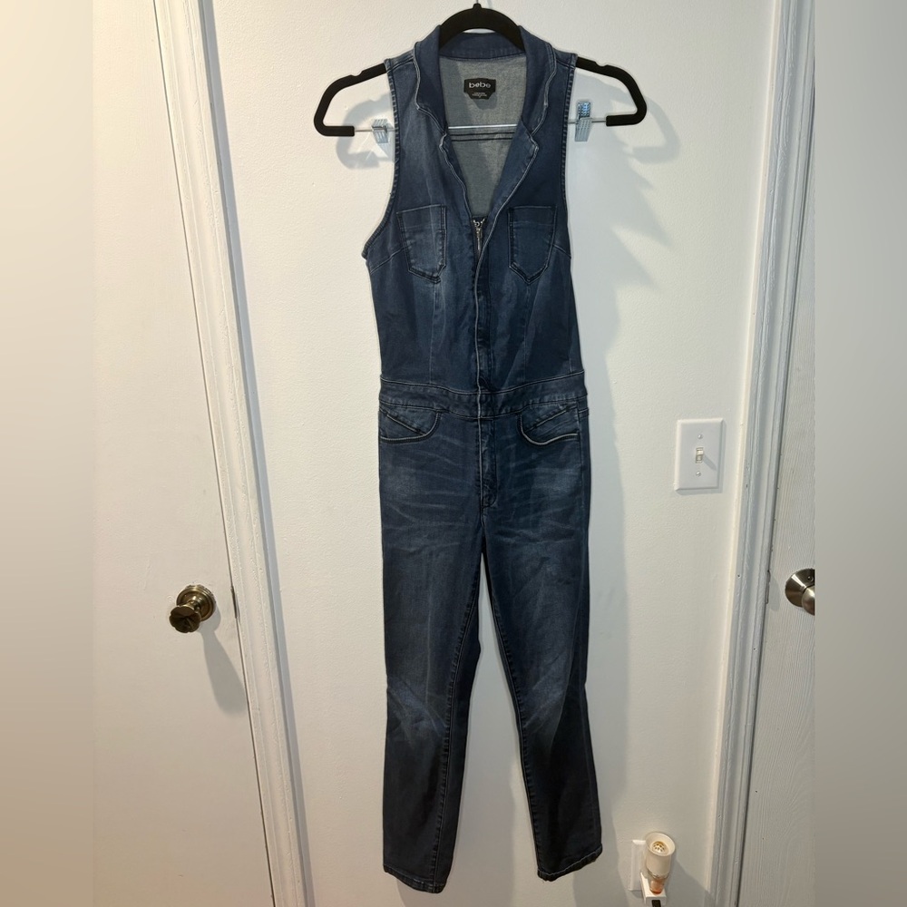 Bebe Women’s Denim Sleeveless Jumpsuit #44